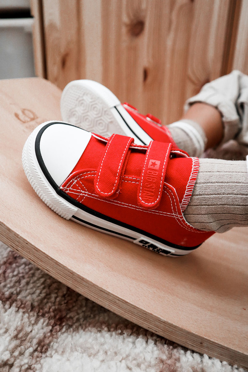 Dziecięce Materiałowe Trampki Na Rzep BIG STAR KK374082 Czerwone