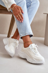 Sneakersy Buty Sportowe Damskie Na Grubej Podeszwie Białe Lerila