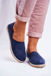 Damskie Welurowe Espadryle Granatowe Vulcano