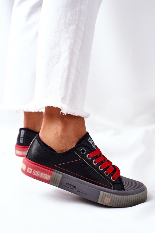 Damskie Skórzane Trampki BIG STAR II274134 Czarne