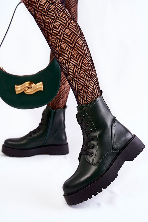 Damskie Botki Na Platformie Zielone Randi