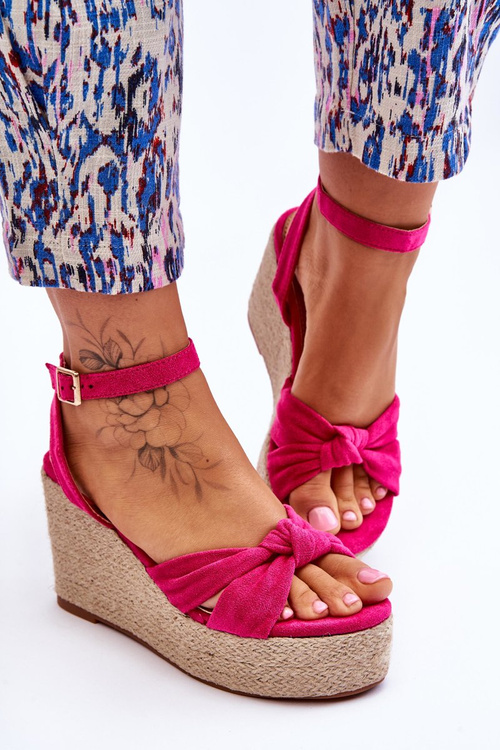 Sandały Damskie Na Koturnie Fuksja Kendall