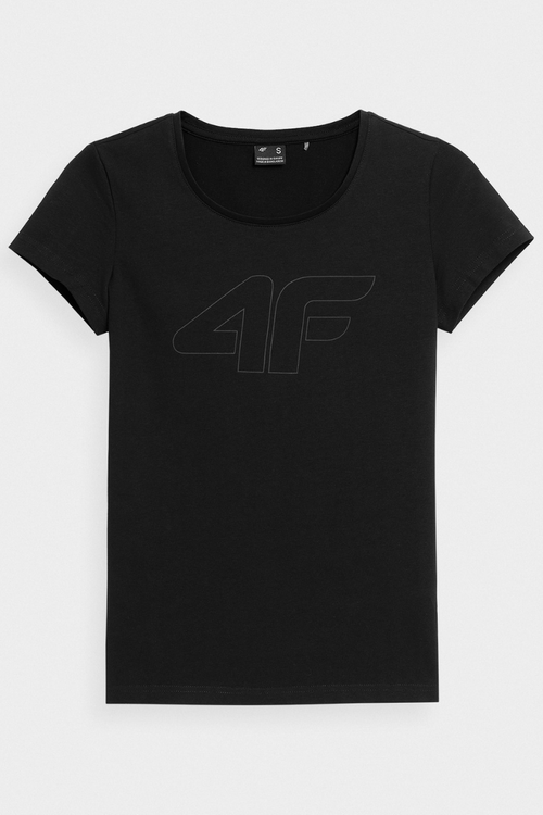 Damski T-Shirt Z Nadrukiem 4F 4FWMM00TTSHF1846-20S Czarny