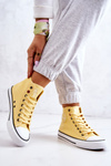 Damskie Wysokie Trampki Big Star JJ274207 Żółte