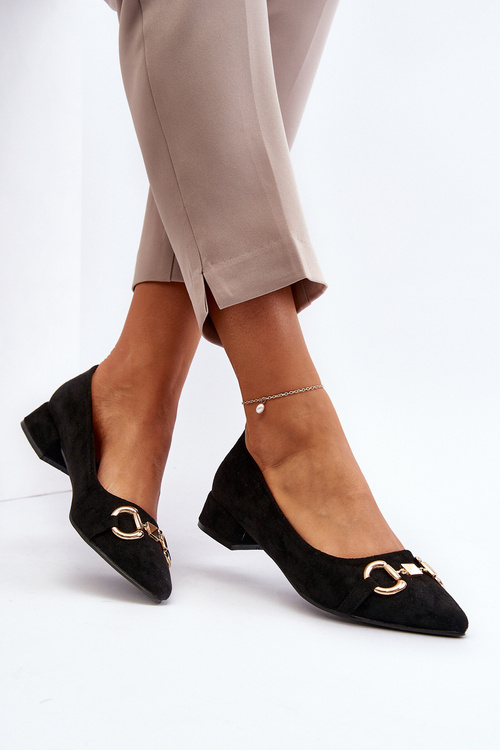 Zamszowe Baleriny Ze Szpiczastym Noskiem Czarne Ethere
