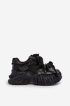 Sneakersy Damskie Na Masywnej Podeszwie Czarne Ellerai
