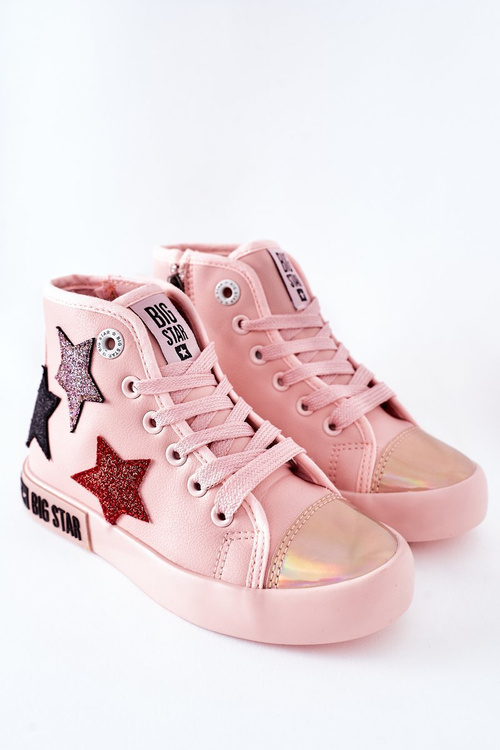Dziecięce Wysokie Trampki Z Suwakiem BIG STAR II374030 Różowe