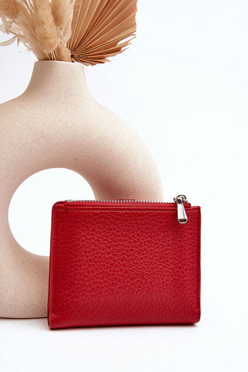 Damski Portfel Portmonetka Z Ekoskóry Czerwony Lazara