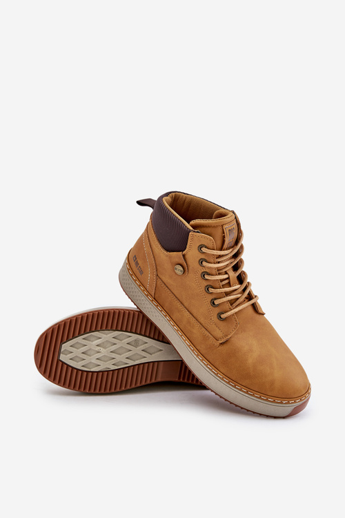 Sznurowane Botki Męskie Big Star OO174561 Hi-Poly System Camel