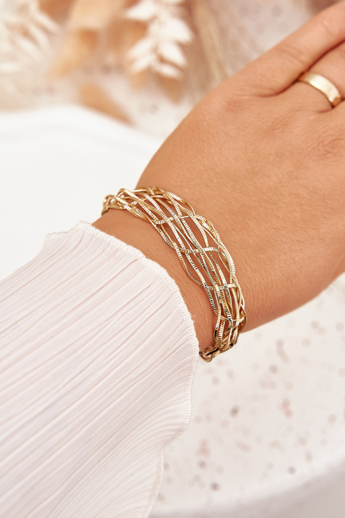 Bransoletka Sztywna Ze Stali Chirurgicznej Złota