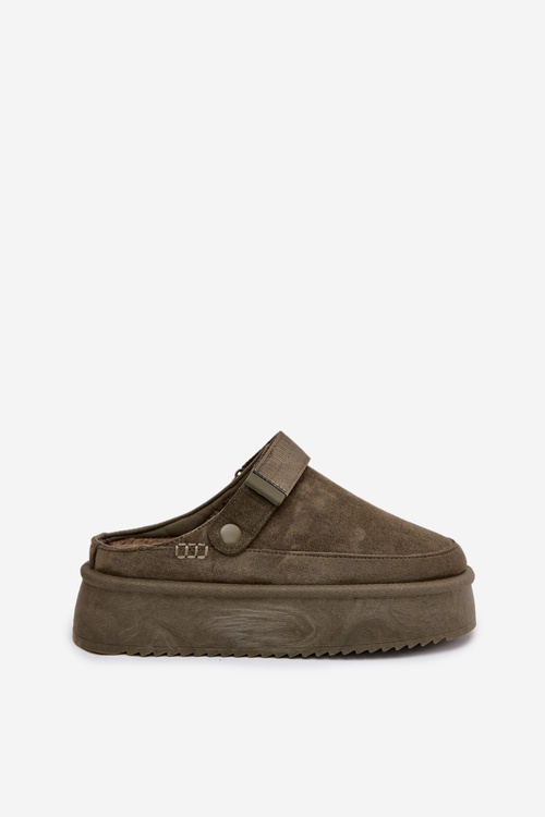 Śniegowce Damskie Na Platformie Z Rzepem Ciemnozielone Jorielle