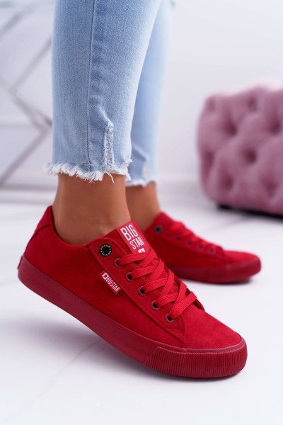 Trampki Damskie Big Star Zamsz Czerwone EE274044