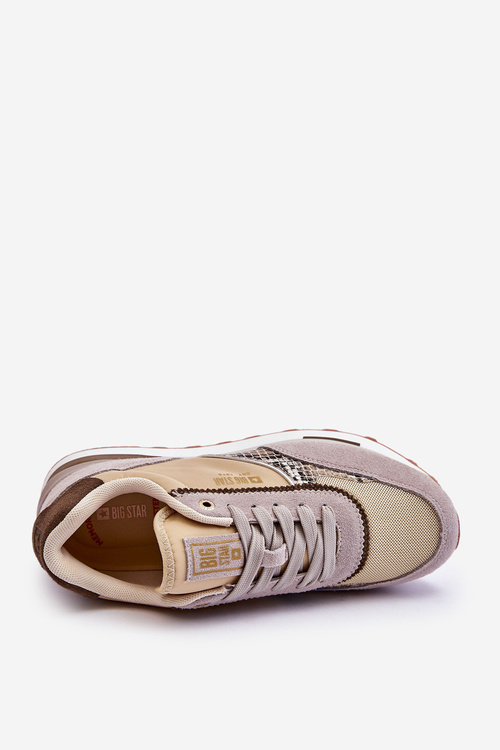Modne Sneakersy Memory Foam System Big Star LL274364 Beżowe