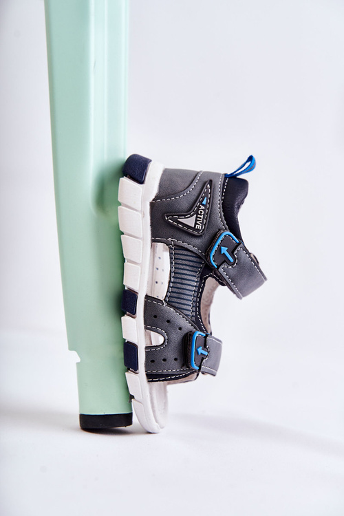 Dziecięce Wygodne Sandałki Ciemnoszare Samell