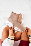 Buty Sportowe Wysoka Skarpeta Beżowe Bailee