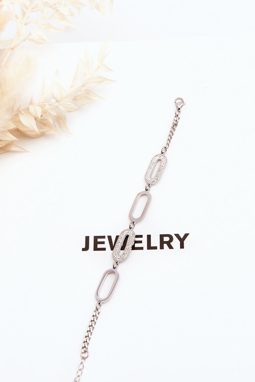 Bransoletka Z Owalnymi Zawieszkami Srebrna