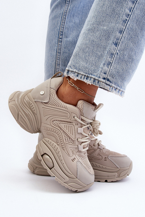 Sneakersy Na Masywnej Podeszwie GOE NN2N4046 Beżowe