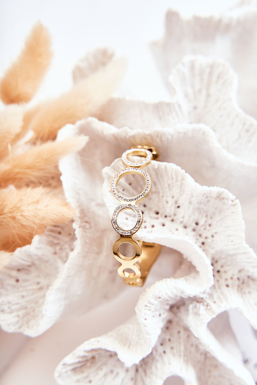 Damska Bransoleta Stalowa Z Cyrkoniami Złoto Faith