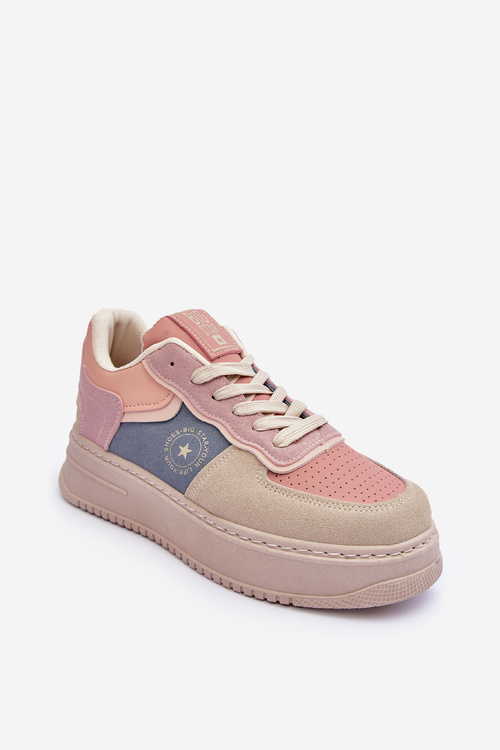 Buty Sportowe Damskie Big Star MM274233 Różowo-Beżowe