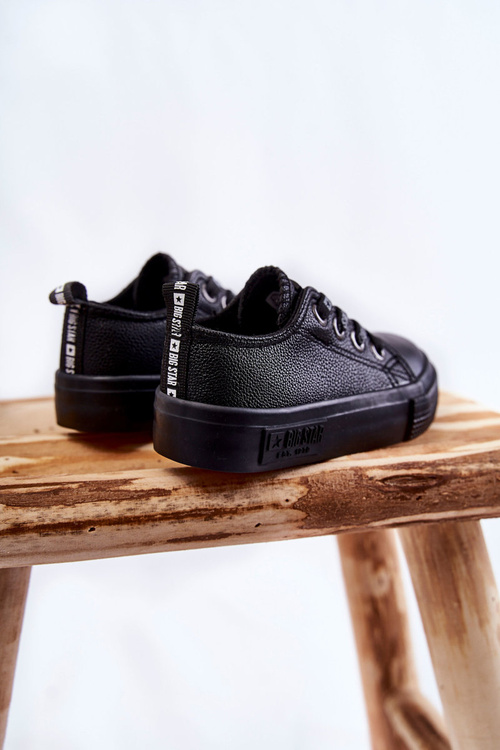 Dziecięce Skórzane Trampki BIG STAR KK374061 Czarne