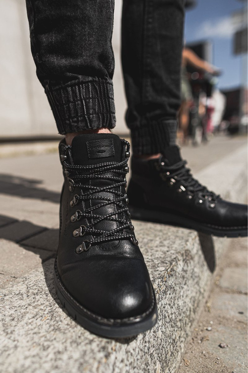 Męskie Botki Trapery Cross Jeans Czarne EE1R4081C