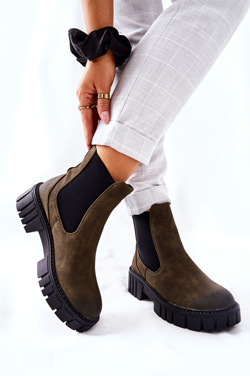 Botki Workery Trapery Ocieplane Sergio Leone TR761 Zielone