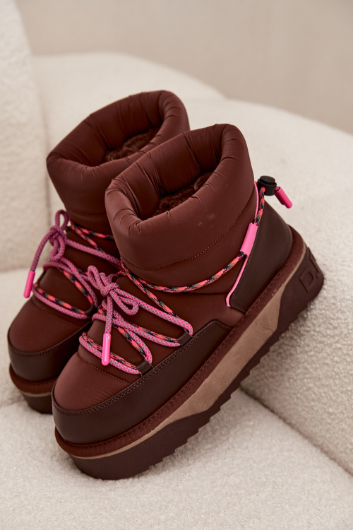 Śniegowce Na Platformie D.Franklin DFSH371015 Czekoladowe