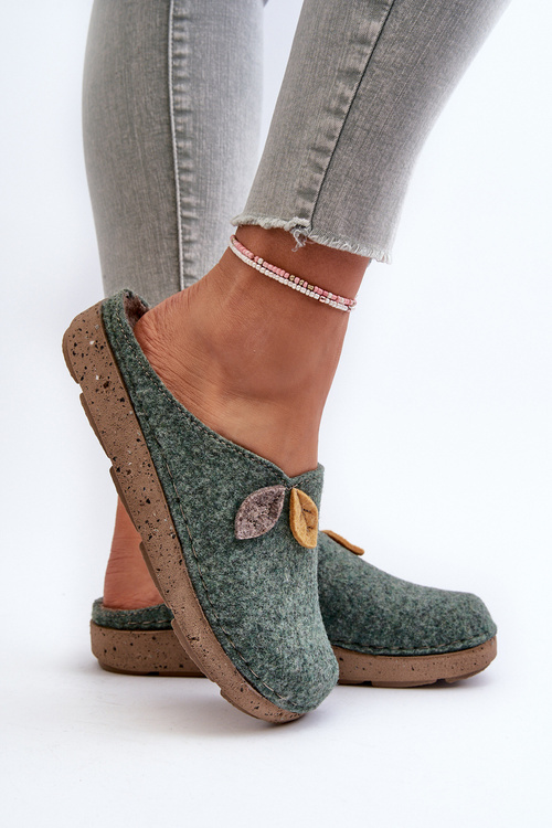 Kapcie Damskie Filcowe Inblu ED000013 Zielone