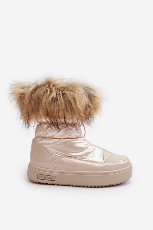 Damskie Śniegowce Z Futerkiem Beżowe Big Star MM274380
