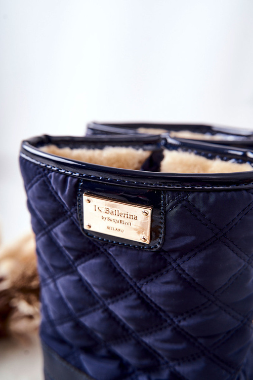 Dziecięce Śniegowce Ocieplone Futerkiem Granatowe Mussi