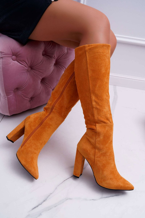 Kozaki Damskie Na Słupku Do Kolan Camel Warden