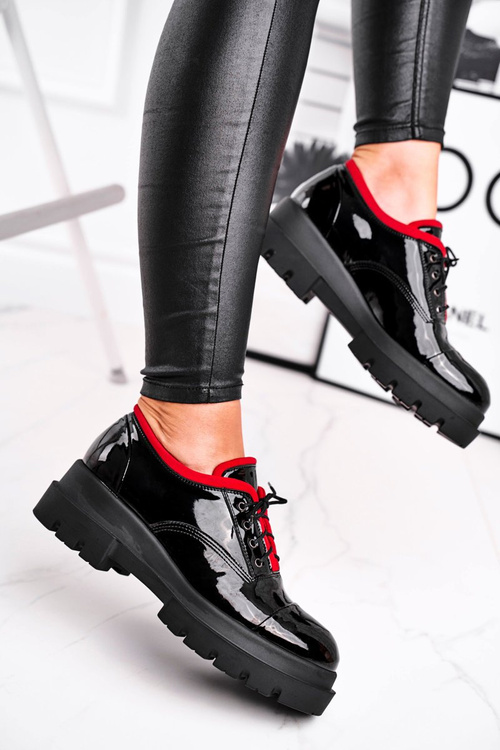 Damskie Półbuty Skórzane Visconi Czarne 7427936