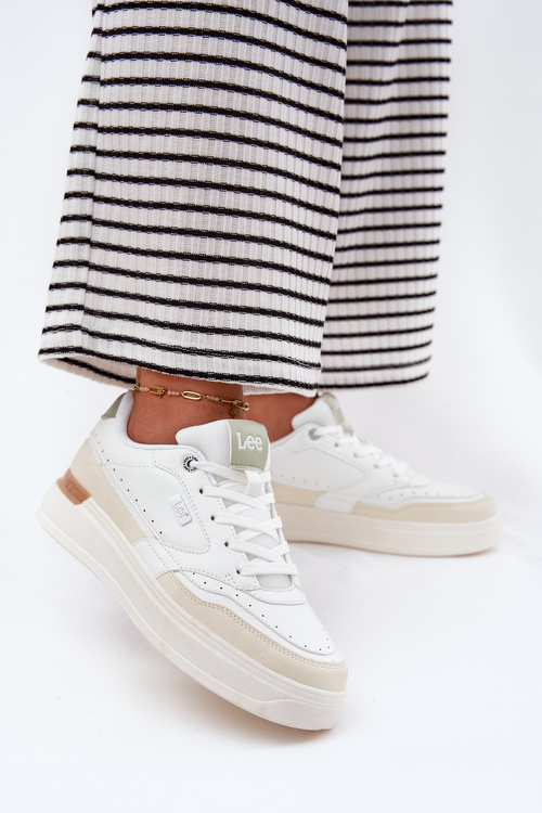 Sneakersy Damskie Na Platformie LEE EMMA WOMEN LOW 50251014.04L Beżowe