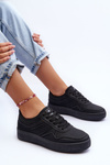 Buty Sportowe Damskie Na Platformie Czarne Pudina