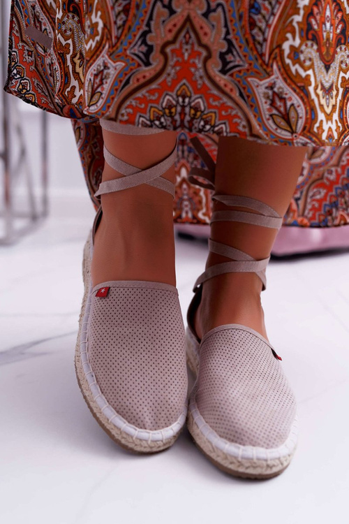 Espadryle Damskie Big Star Na Platformie Beżowe DD274A193