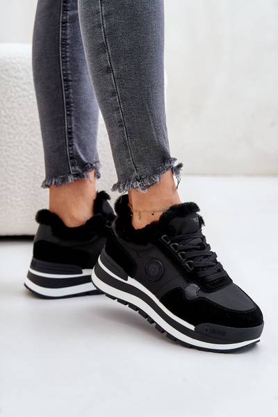 Sneakersy Damskie Ocieplane Na Platformie Big Star OO274A216 Czarne