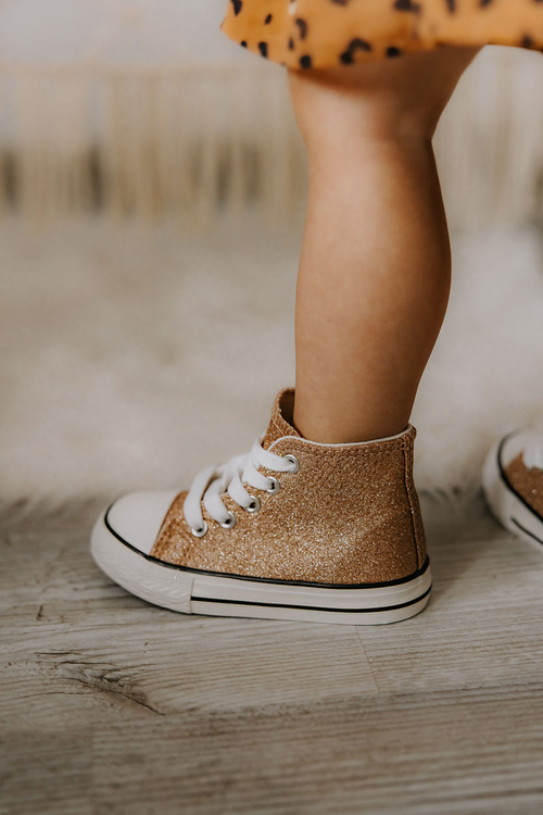 Dziecięce Trampki Wysokie Różowe Złoto Catrina