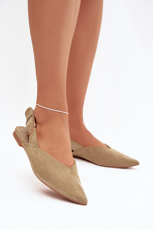 Baleriny Damskie Z Klamrą Zielone Tanelia