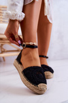 Damskie Espadryle Na Plecionej Platformie Czarne Calise