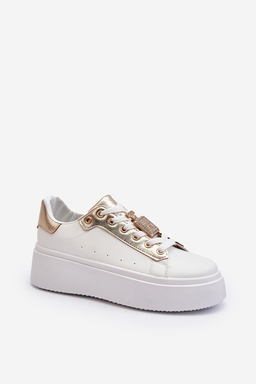 Sneakersy Damskie Z Ozdobą Białe Celedria