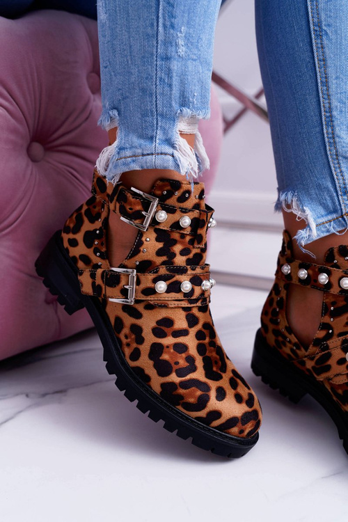 Panterkowe Botki z Wycięciami Cadenza
