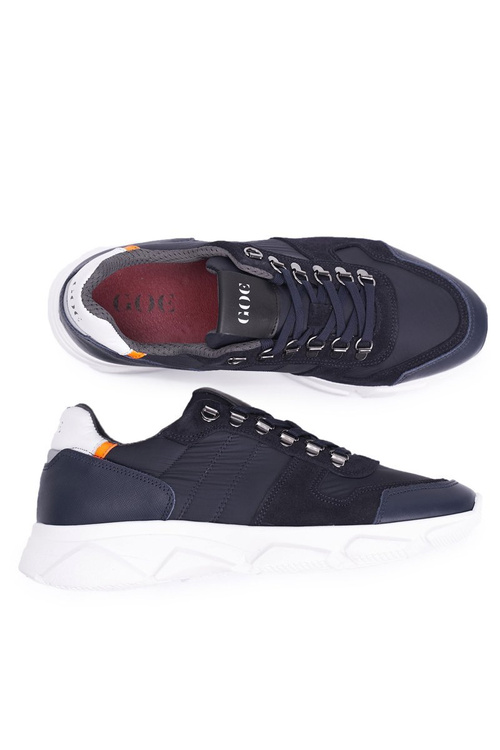 Obuwie Sportowe Męskie Skórzane Granatowe FF1N3020