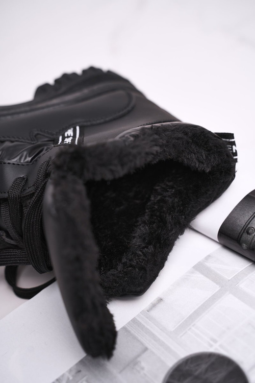 Damskie Sportowe Śniegowce Z Futerkiem Czarne Euphoria