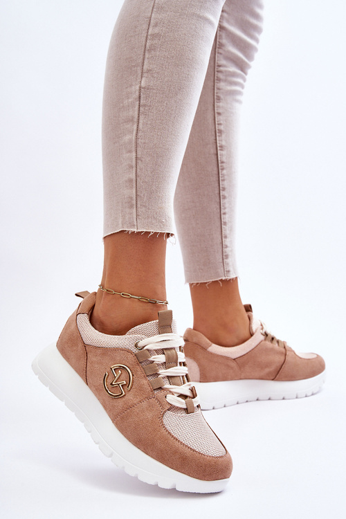 Damskie Buty Sportowe Na Platformie Beżowe Aisha