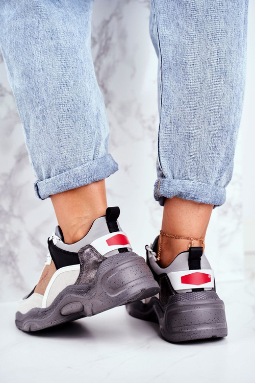 Sportowe Damskie Buty Cross Jeans Szare GG2R4037