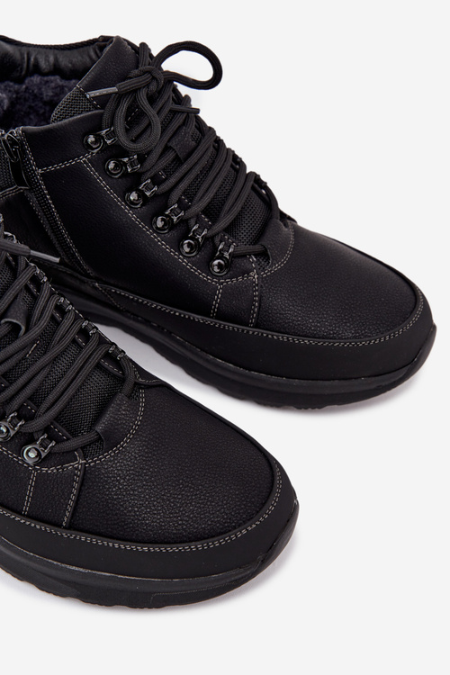 Buty Trekkingowe Trapery Męskie Ocieplane Czarne Wivelle