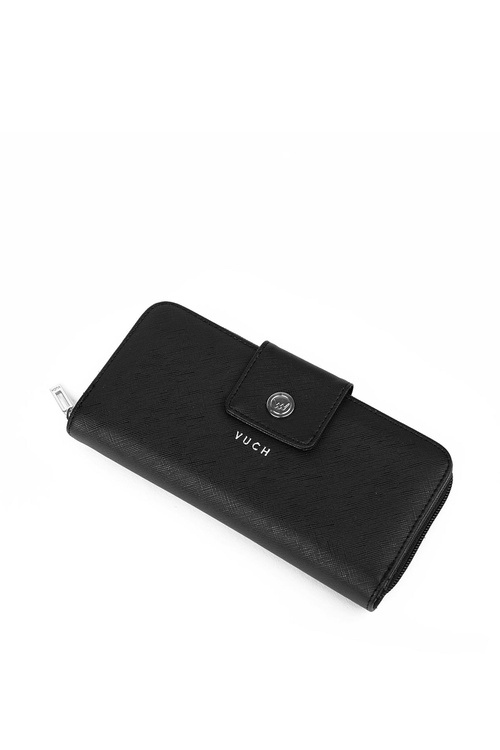 Duży Portfel Damski Na Suwak Czarny Huntress