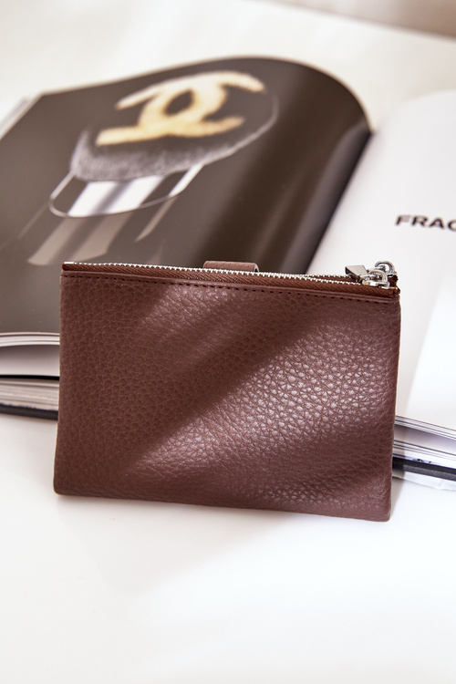 Eko Skórzany Portfel Damski Czekoladowy Bronica