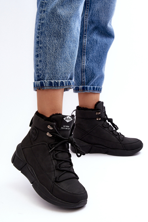 Damskie Ocieplane Botki Na Platformie Lee Cooper LCJ-23-44-1979L Czarne