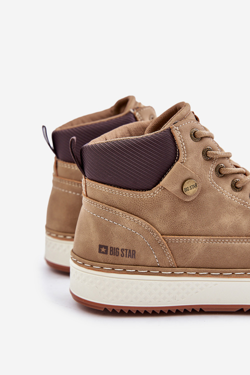 Sznurowane Botki Męskie Big Star OO174560 Hi-Poly System Brązowe